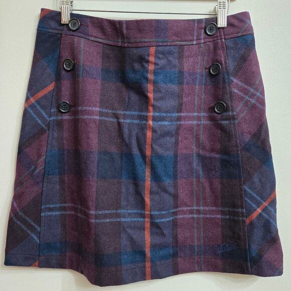 Woolrich Womens Y2K Wool Plaid Mini Skirt Sz 8 Scandi Preppy Old Money Academia - Picture 1 of 12